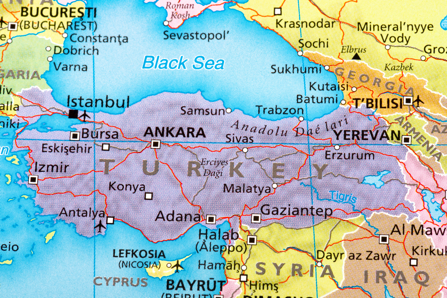 Turkey-Türkiye of map