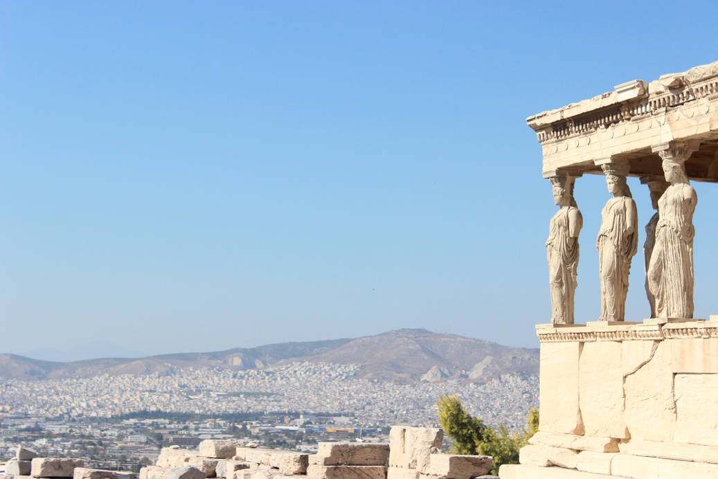 Caryatids at the Temple of Erechtheion in Athens