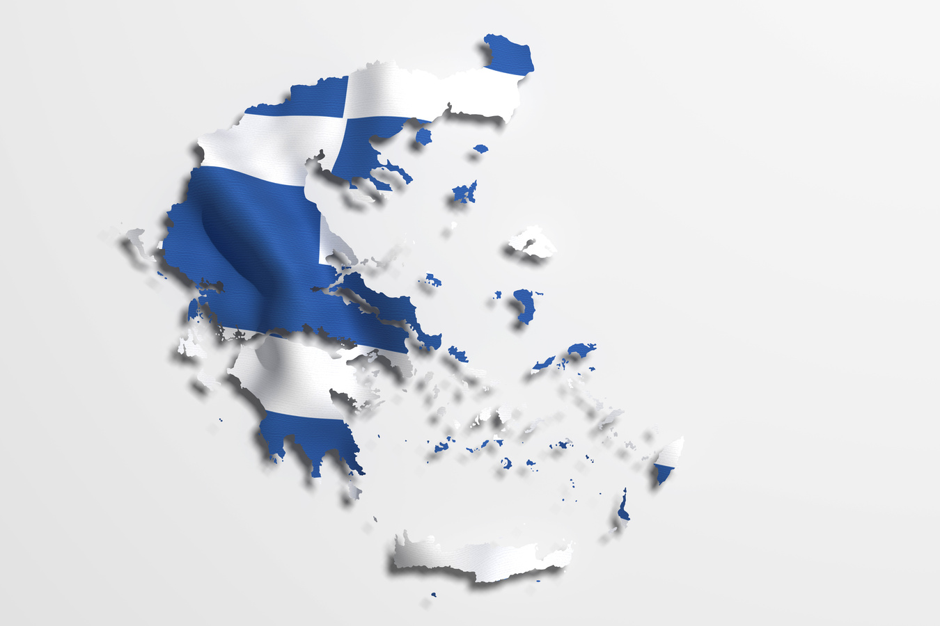 Silhouette of Greece map with flag