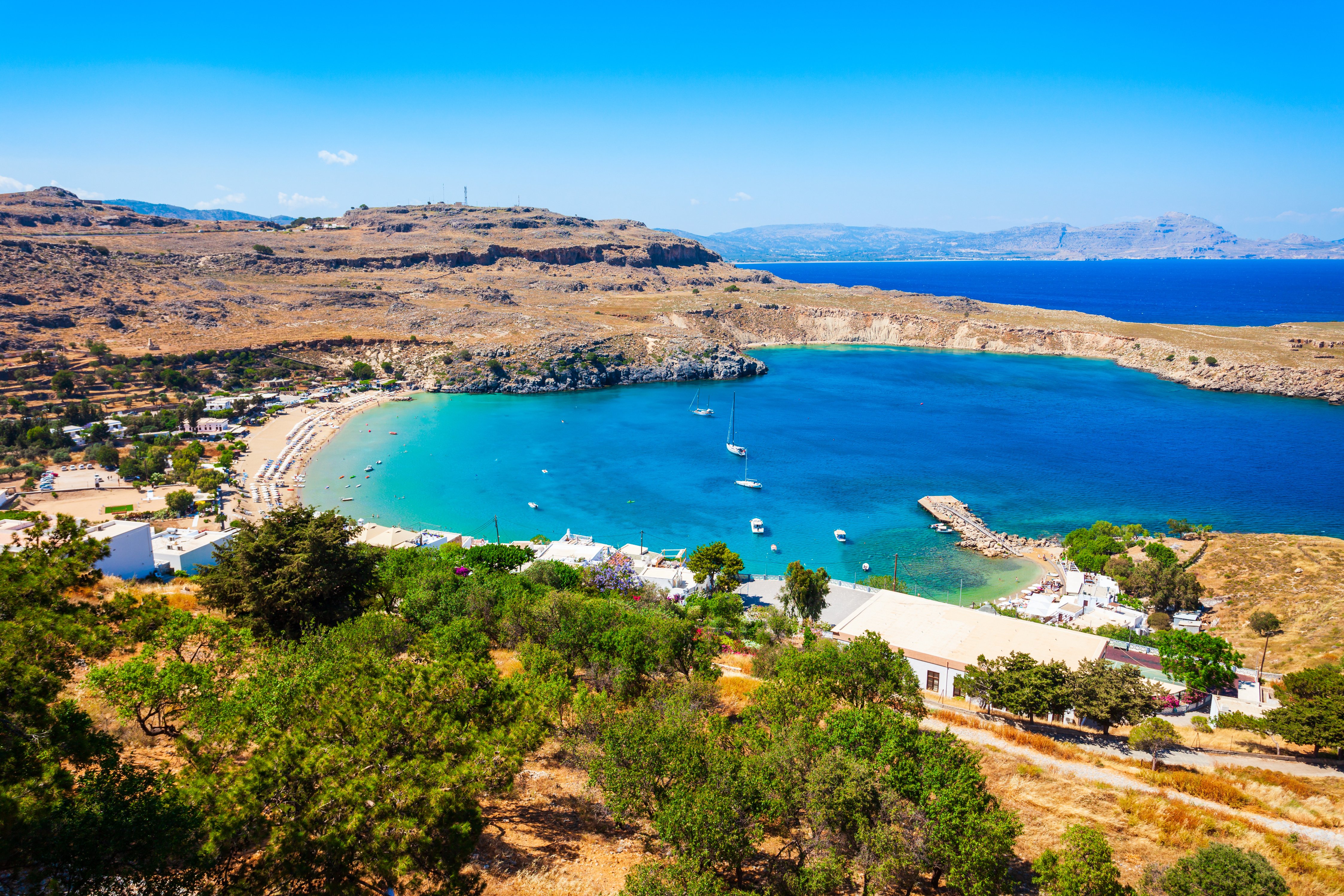 Lindos Beach in Rhodes Island