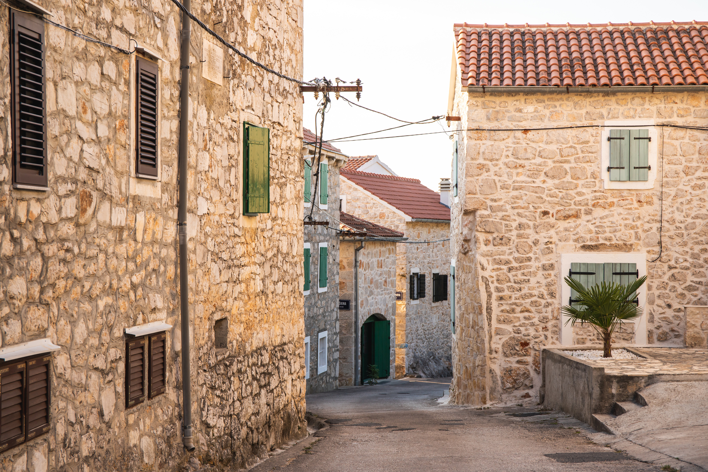 Streets in town Murter, Island of Murter, Dalmatia, Croatia.