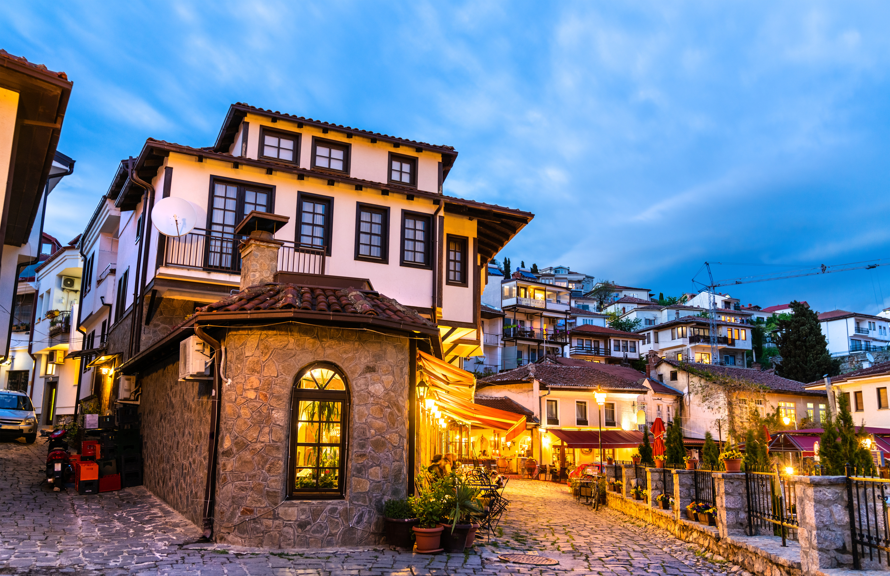 Traditional houses in Ohrid, North Macedonia