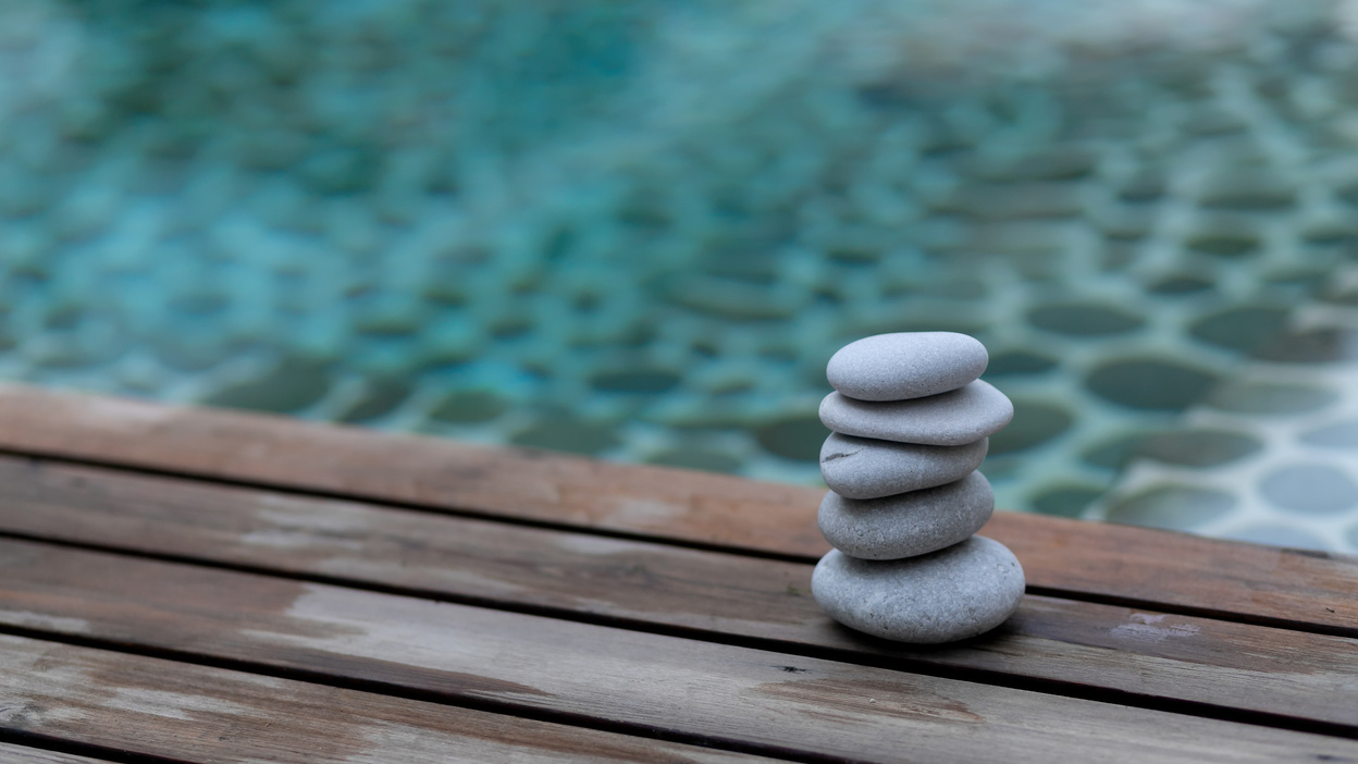 Spa Still Life with Water Lily and Zen Stone